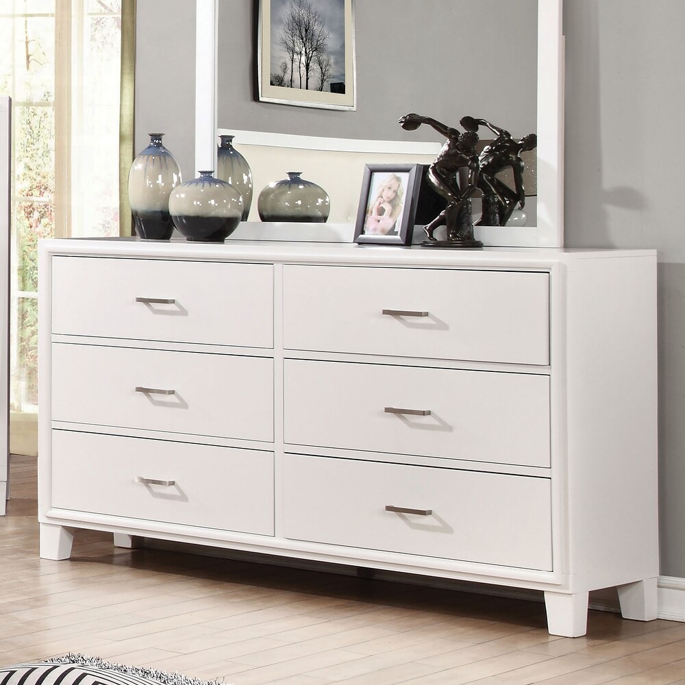 Cody Contemporary 56 inch Wide 6 Drawer Solid Wood Dresser by Furniture of America