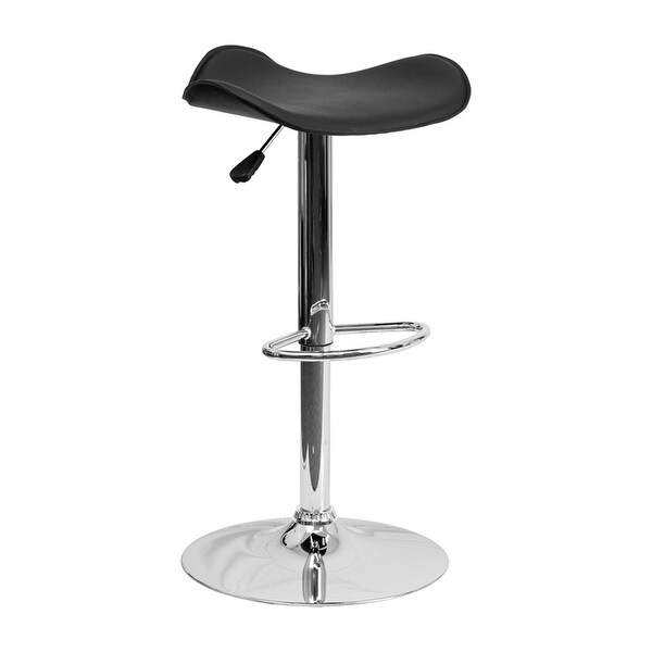 Vinyl Adjustable Height Bar Stool With Chrome Base