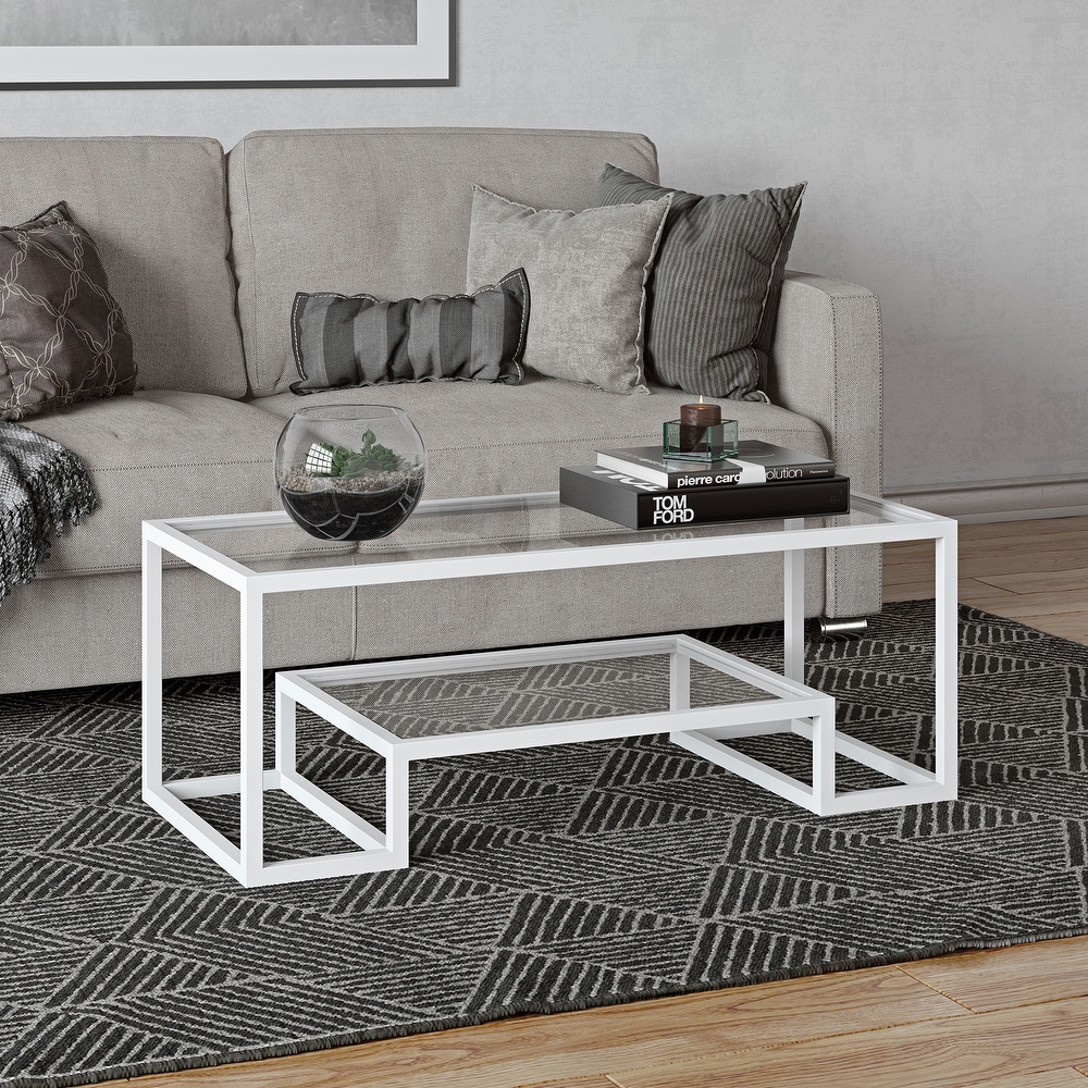 Artemis Contemporary Metal and Glass Coffee Table