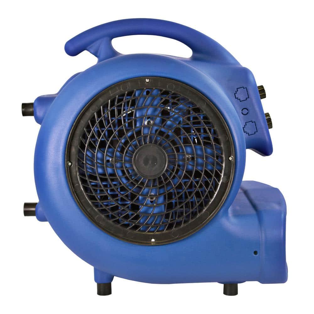 Comfort Zone 12 HP High Velocity Air Mover Carpet Dryer Blower Fan with Timer Blue