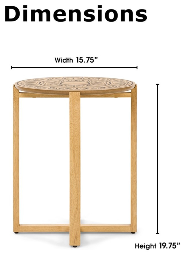 Home Square Wood End Table with Cross Style Base in Natural   Set of 2   Contemporary   Side Tables And End Tables   by Homesquare  Houzz