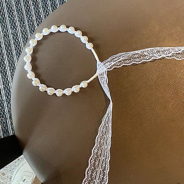 Pearl headband lace bow ribbon hair hoop hair accessories