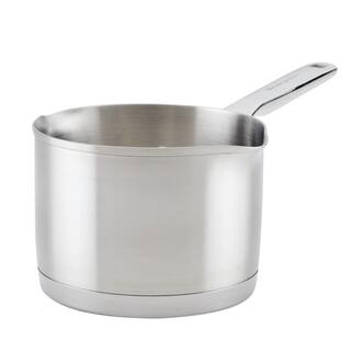 KitchenAid 3-Ply Clad 1.5 qt. Stainless Steel 3 qt. Stainless Steel Saucepan Silver 71026