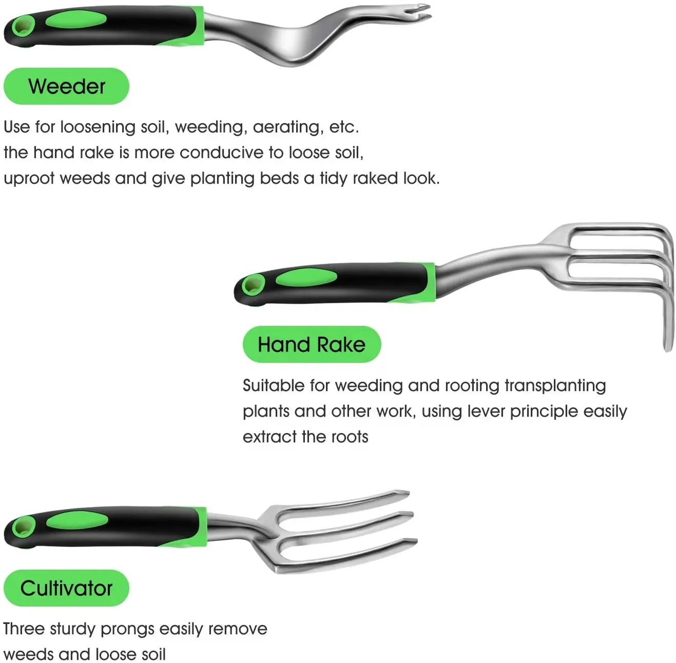 Customization Garden Hand Tool Set with Heavy Duty Aluminum oy Head and Colored Non Slip Grip