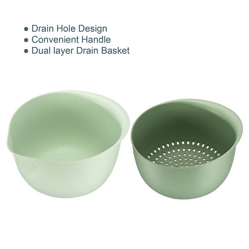 Plastic Kitchen Strainer Bowl Drainer Fruit Sieve Colander， 2PCS