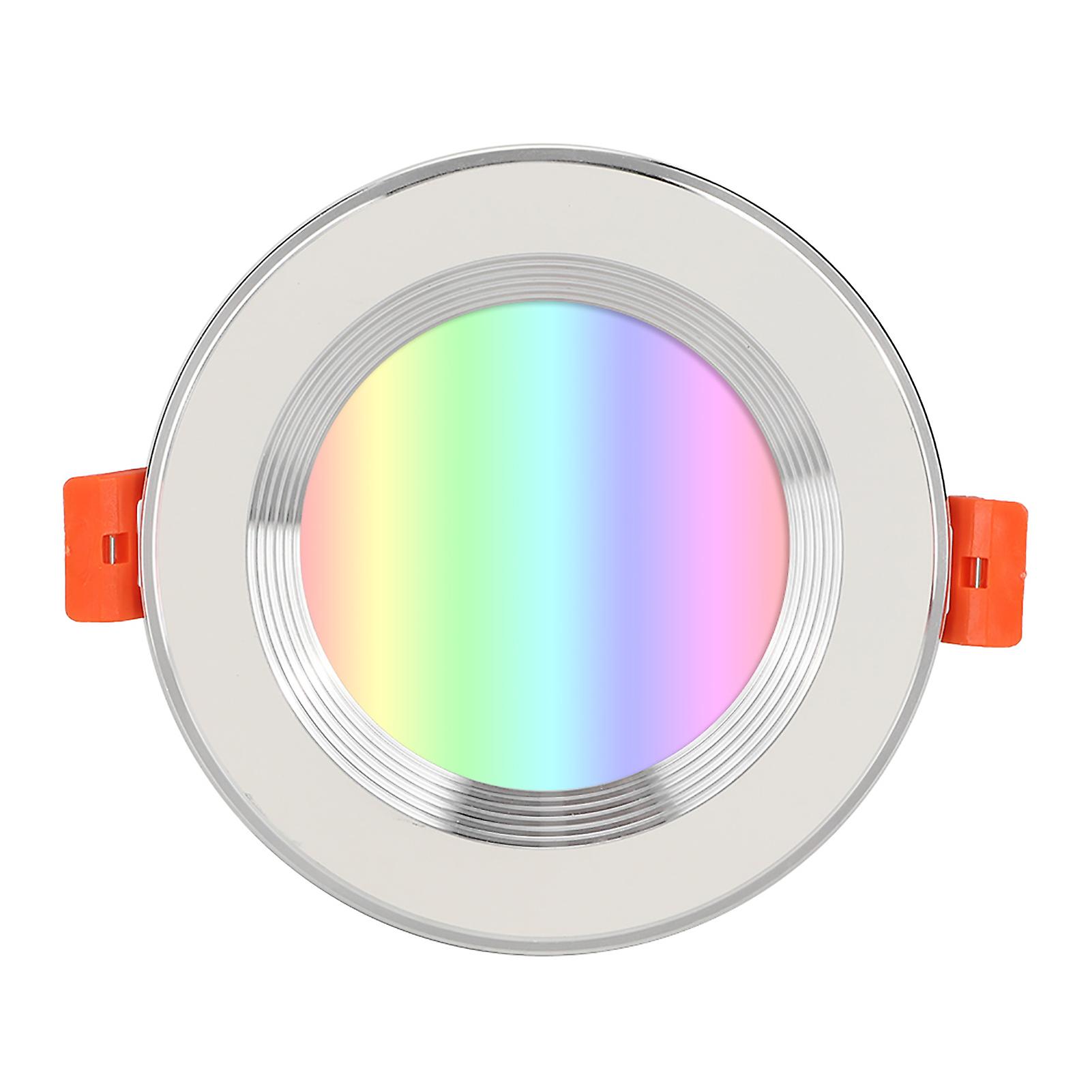 Silver Ring RGB CW Wifi Smart LED Light Phone APP Control Ceiling Mount Lamp 7W AC85‑265V