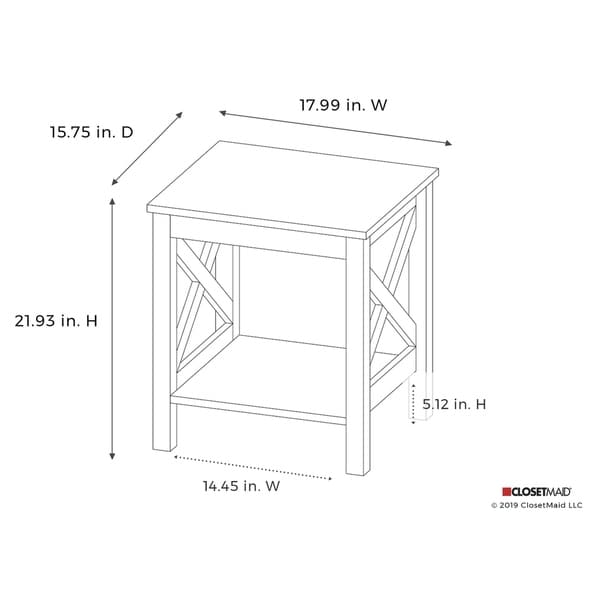 The Gray Barn Xanadu Hill X-frame Two-tier End Table with Shelf