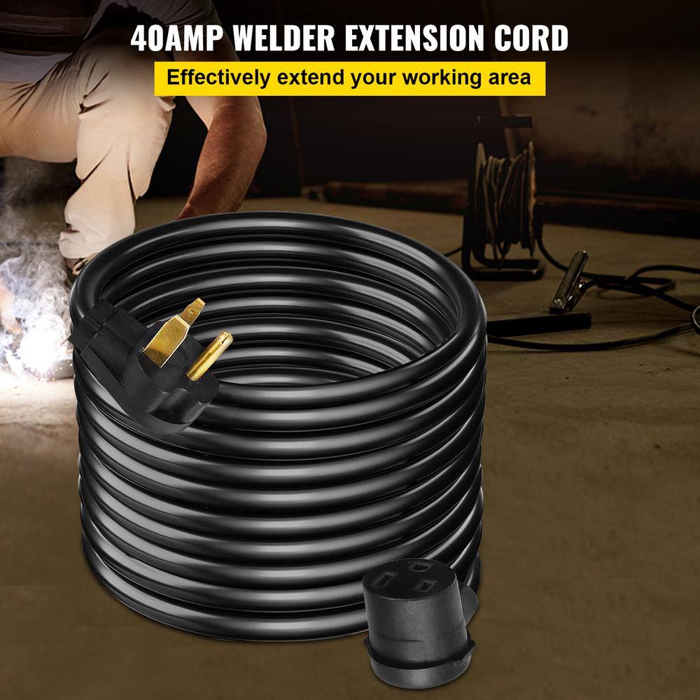 VEVOR Welder Extension Cord 40 Amp 50 ft. 250-Volt 8-Gauge 3-Prong Welding Power Cord with NEMA 6-50 Plug HJLJQ8-3-50FTYCX1V1