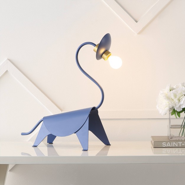 Bradley Modern Industrial Iron Brachiosaurus Kids x27 Lamp includes Led Light Bulb Blue Jonathan Y