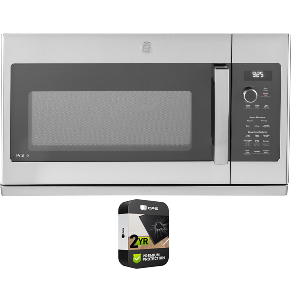 GE PVM9225SRSS Profile 2.2 Cu. Ft. Over-the-Range Sensor Microwave Oven Stainless Steel Bundle with 2 YR CPS Enhanced Protection Pack