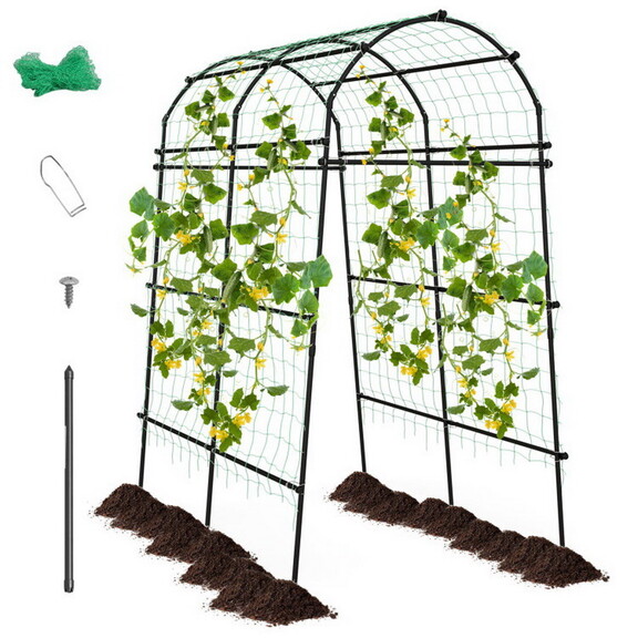 Costway 52481967 7.5 Feet Garden Arch Trellis with...