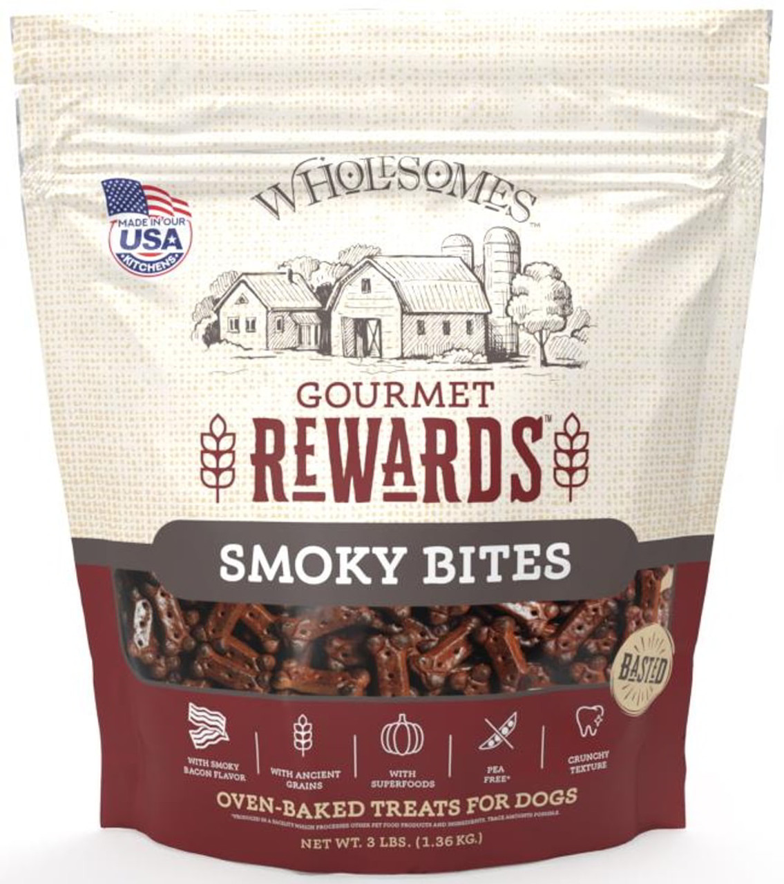 Wholesomes Rewards Smoky Bites Biscuit Dog Treats - 3 lbs.