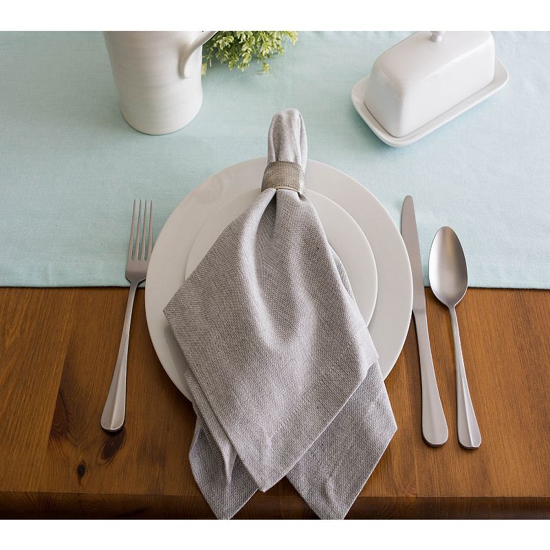 14 x 108 Aqua Blue Rectangular Solid Chambray Cotton Table Runner