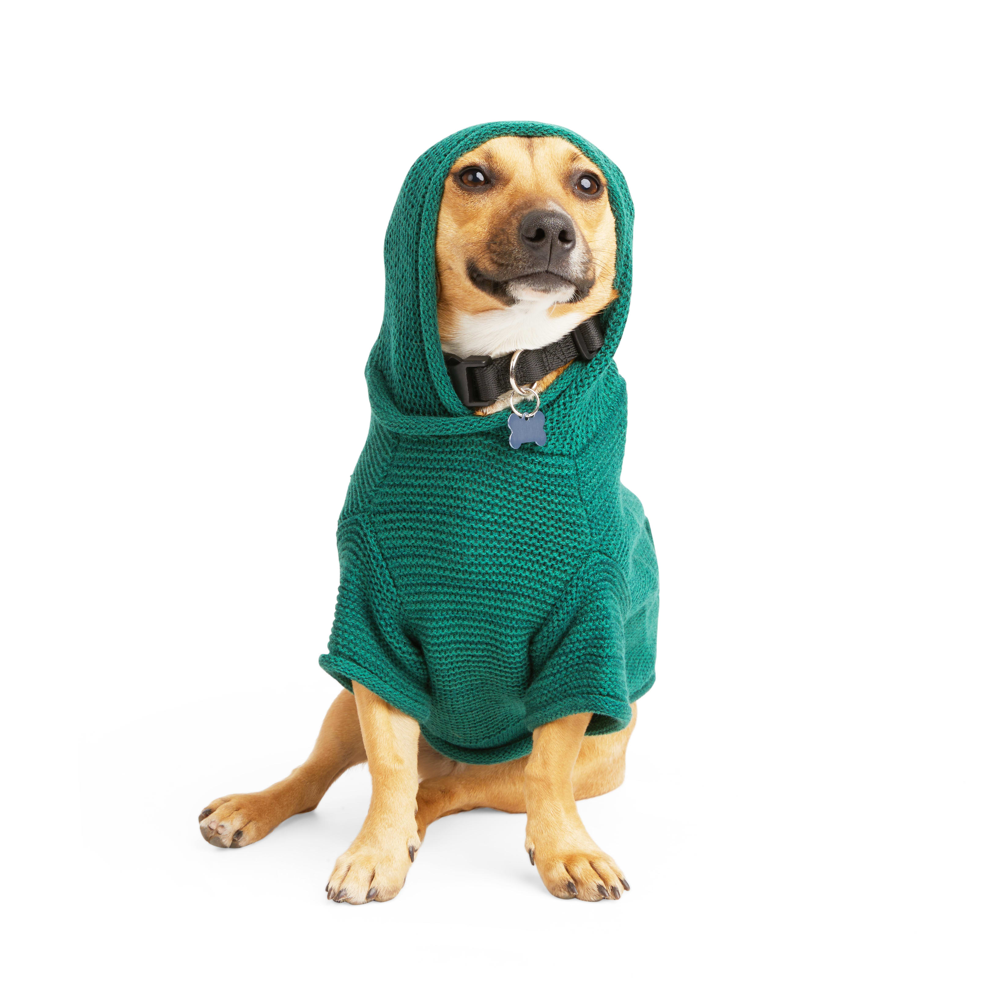 YOULY Green Sweater Dog Hoodie， XX-Small