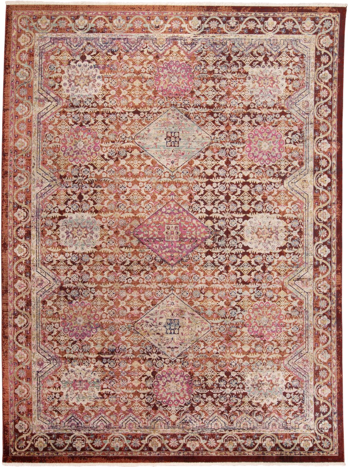 Tessina Rust and Pink Rug by BD Fine