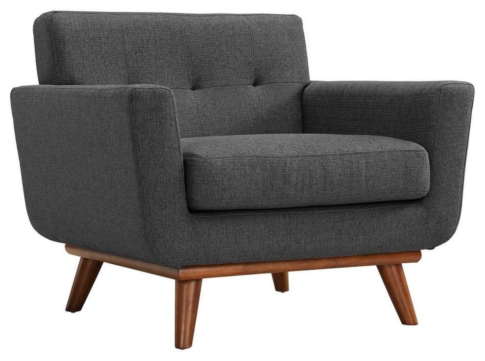 Modway Engage Modern Fabric 2 Piece Set with Loveseat  ampArmchair in Gray   Midcentury   Living Room Furniture Sets   by ShopLadder  Houzz