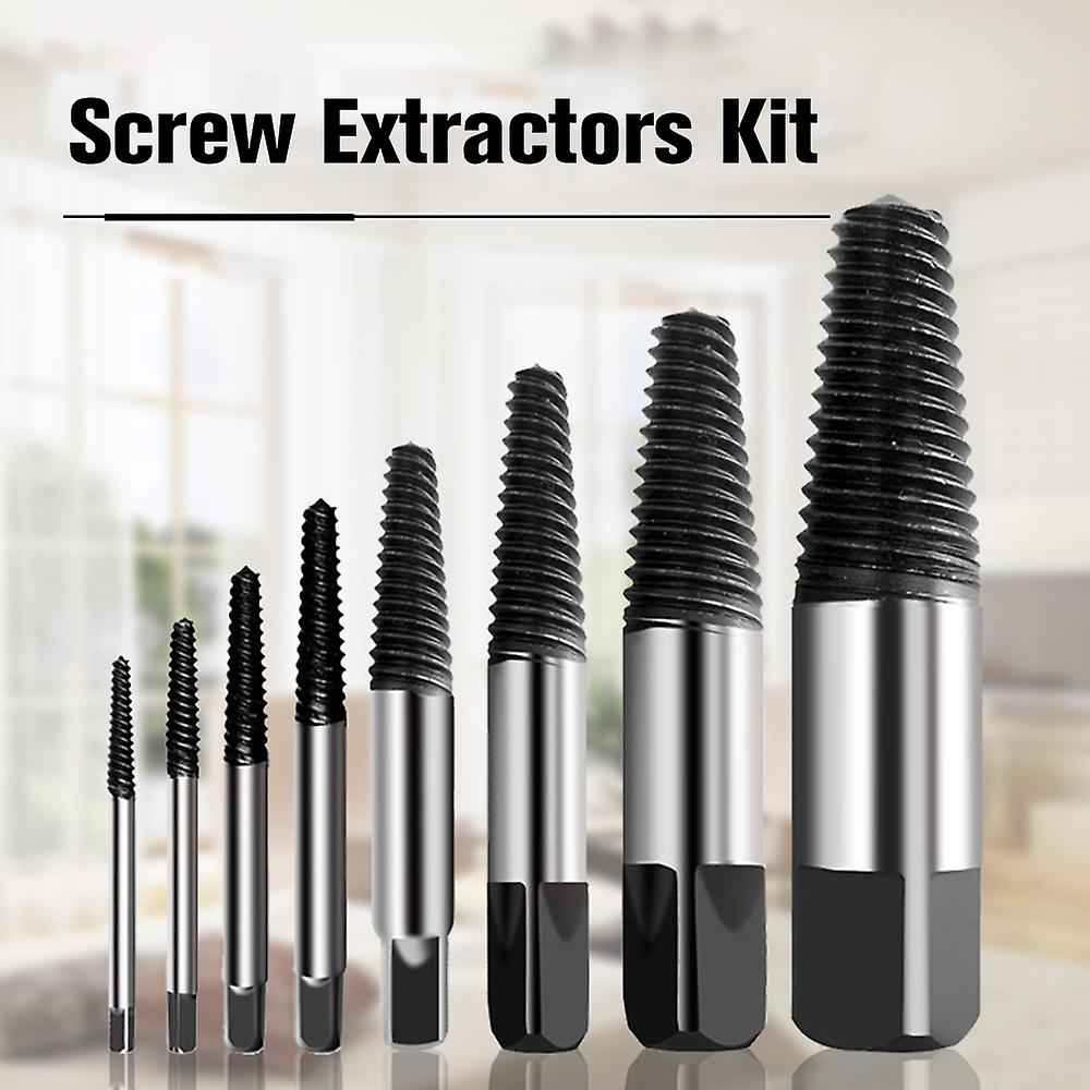 8pcs/set Screw Extractors Alloy Steel Tap Triangle Valve Water Pipe Broken Screw Extractor Kit Damaged Screws Remover