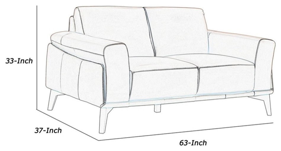 Leather Upholstered Loveseat with Track Arms and Contrast StitchingPink   Midcentury   Loveseats   by Homesquare  Houzz