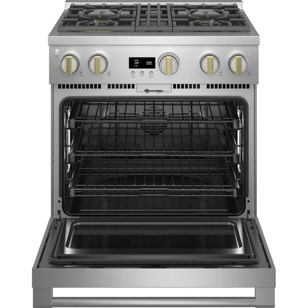 Monogram 30-inch Freestanding Dual-Fuel Range with True European Convection ZDP304NTSS