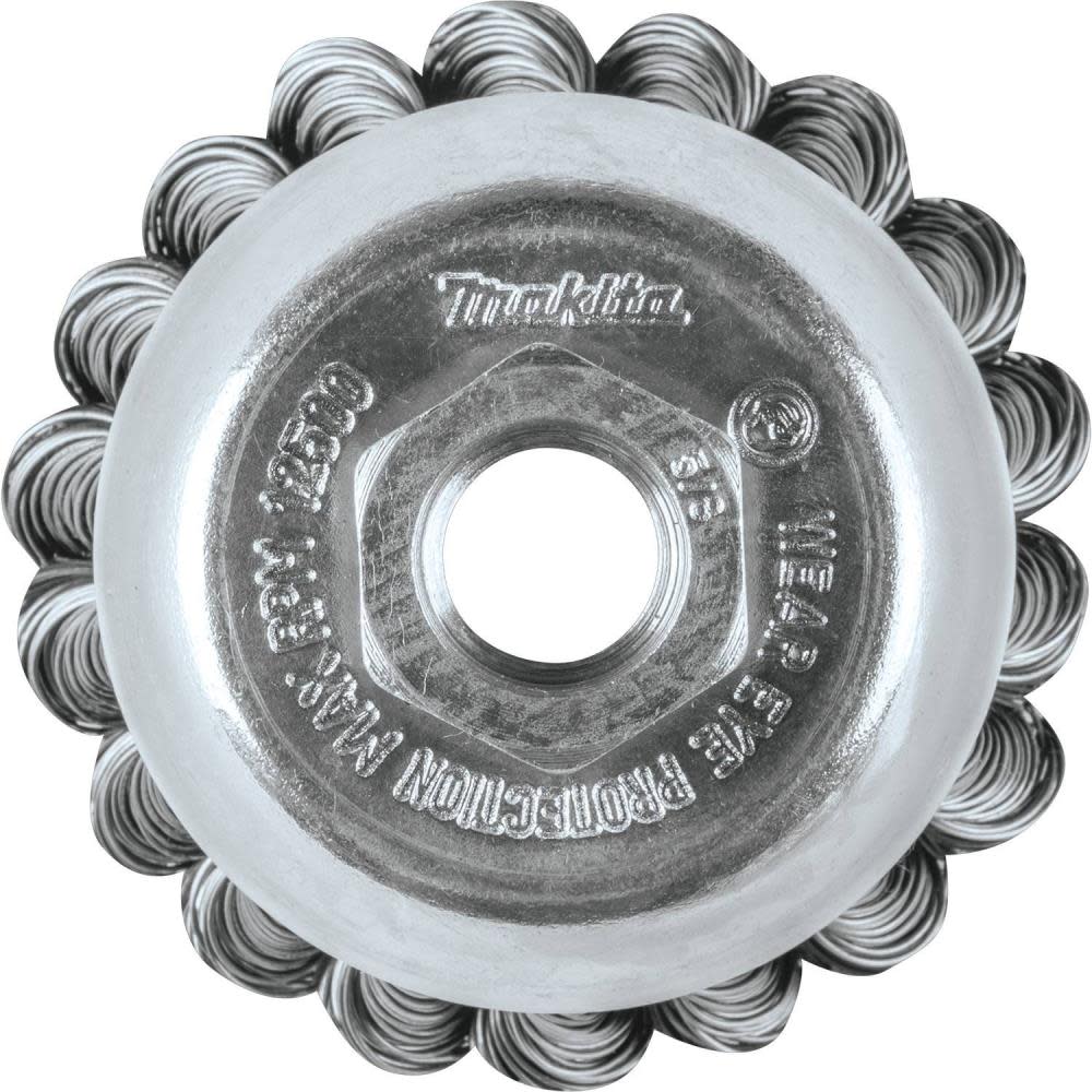 2-3/4 Knot Wire Cup Brush， Stainless， 5/8-11