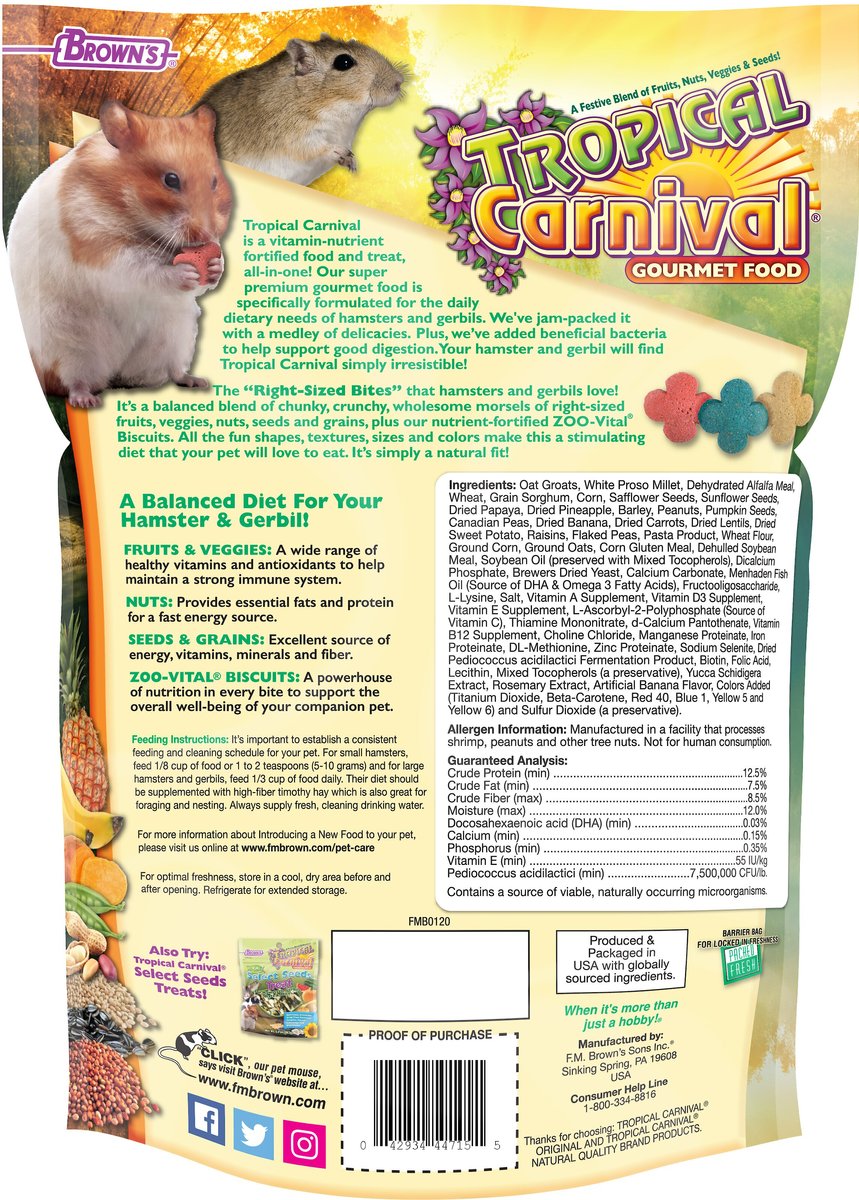 Brown's Tropical Carnival Gerbil and Hamster Food