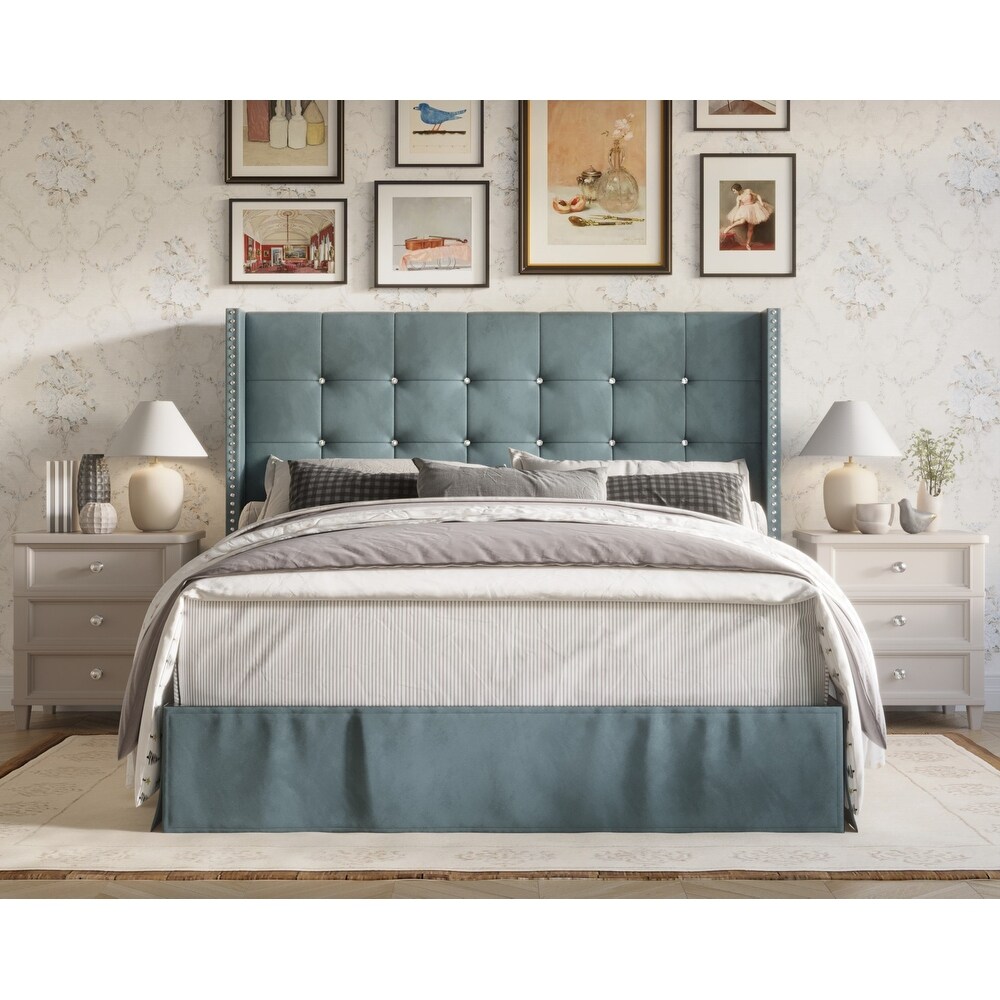 Wilie Tufted Upholstered Platform Bed