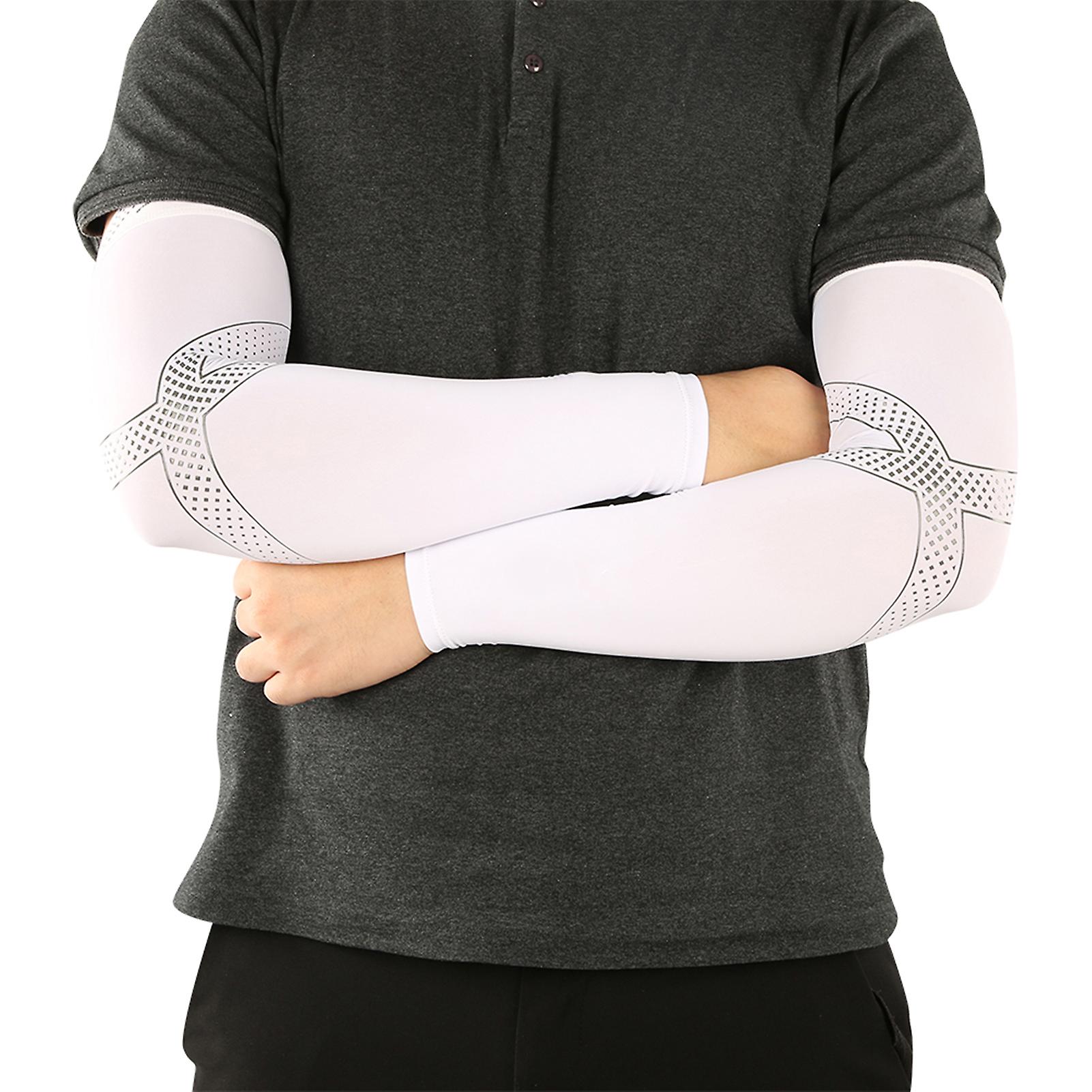 Pair Wheelup Uv Protection Sleeve Sun-resistant Cuff Summer Outdoor Arm Cooling Drivingwhite L