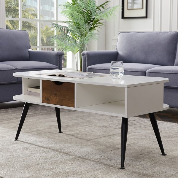 Modern White Storage Coffee ctable-