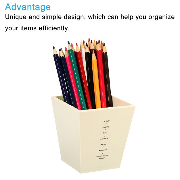 Unique Bargains Pen Cup Holder Plastic Pencil Stand Desk Stationery Organizer For Office Desktop