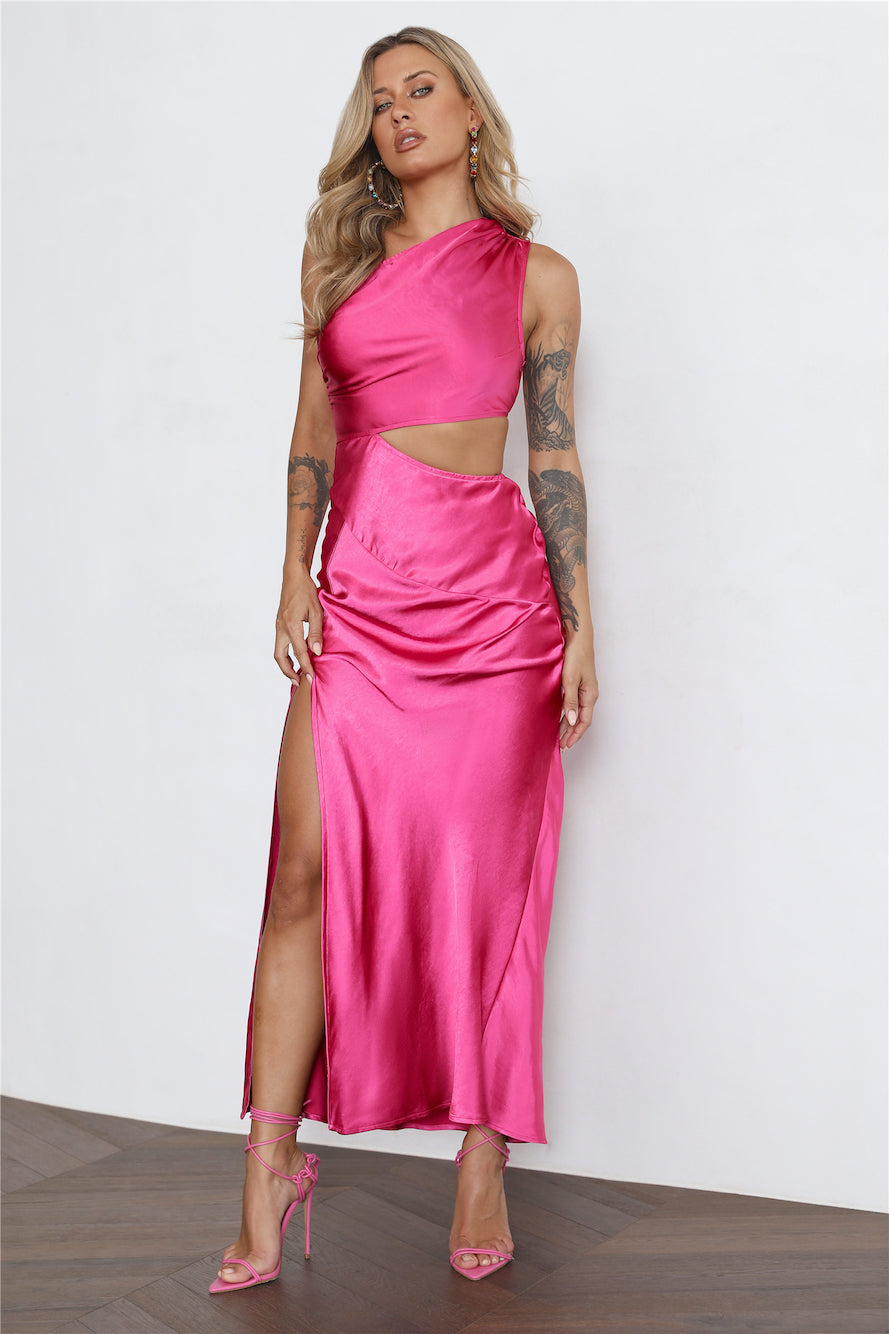 Poker Faced Maxi Dress Hot Pink