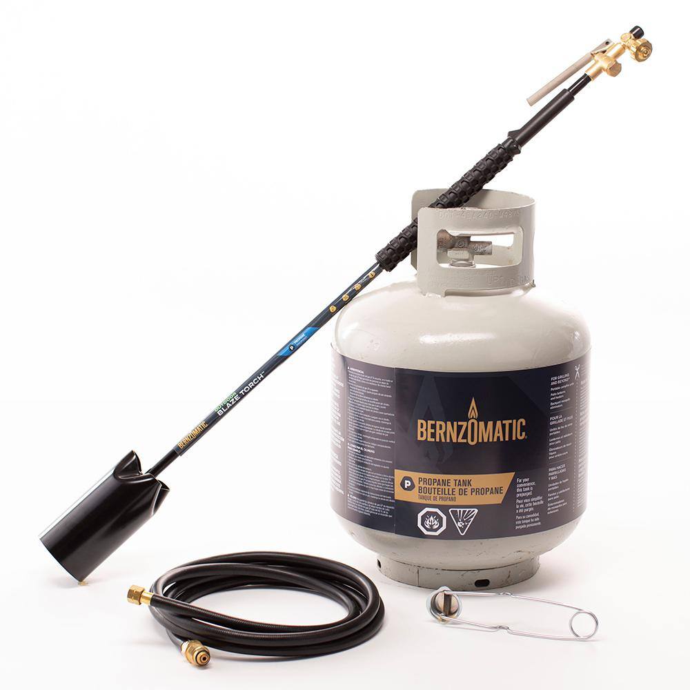 Bernzomatic Outdoor Propane Gas Weed Torch with Adjustable Wide Brush Flame and Spark Lighter JT855