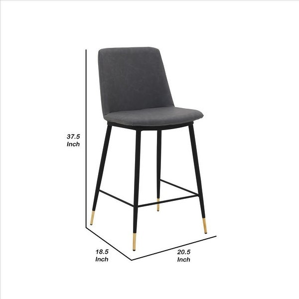 26 Inch Leatherette Seat Counter Height Barstool