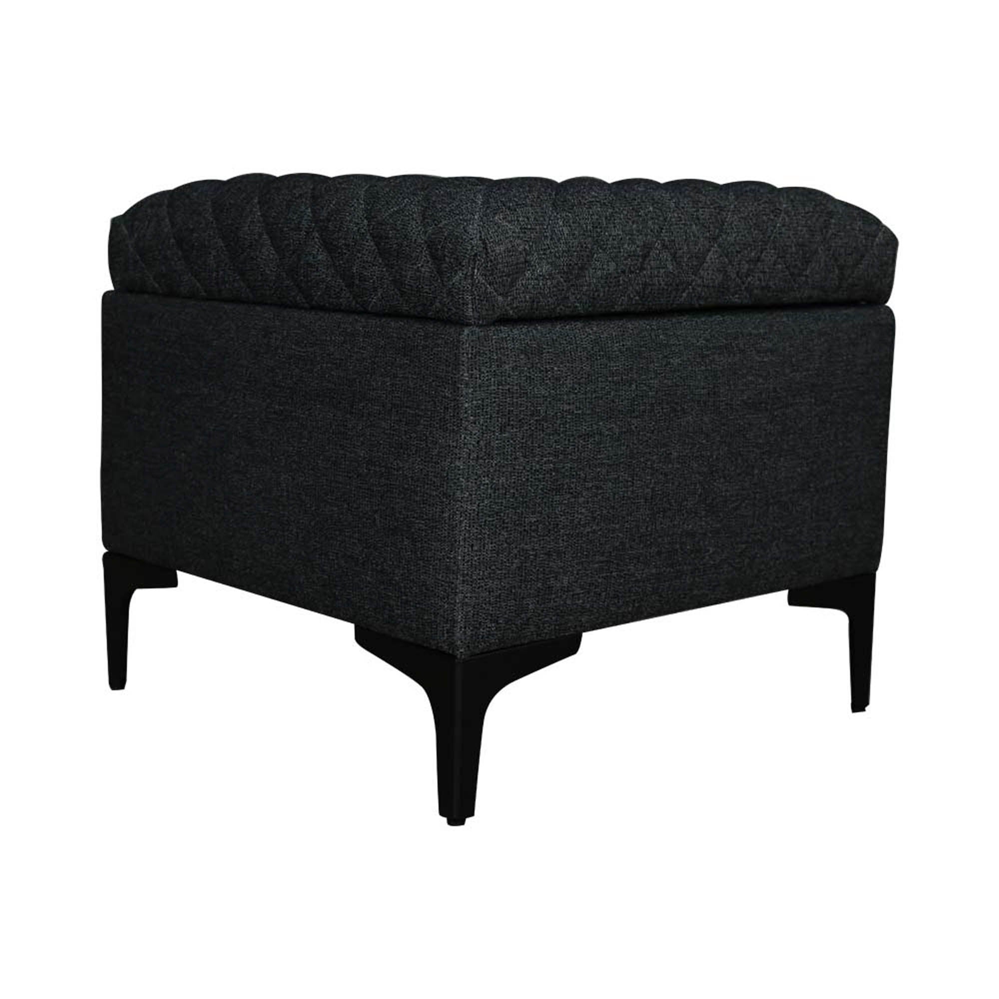 Reece Storage Ottoman - Charcoal Grey