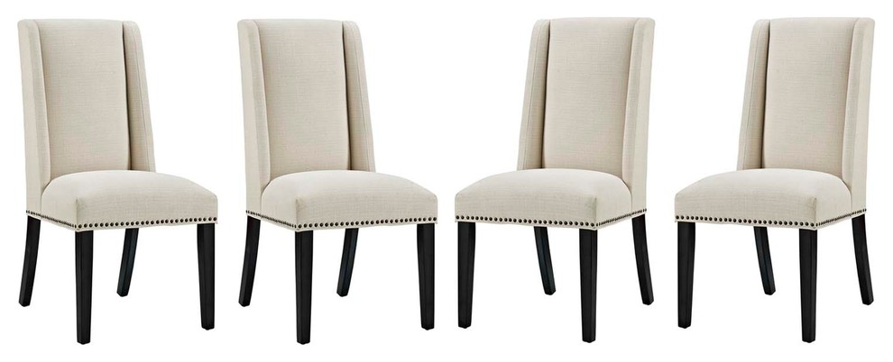 Baron Dining Chair Set of 4  Beige   Transitional   Dining Chairs   by Morning Design Group  Inc  Houzz