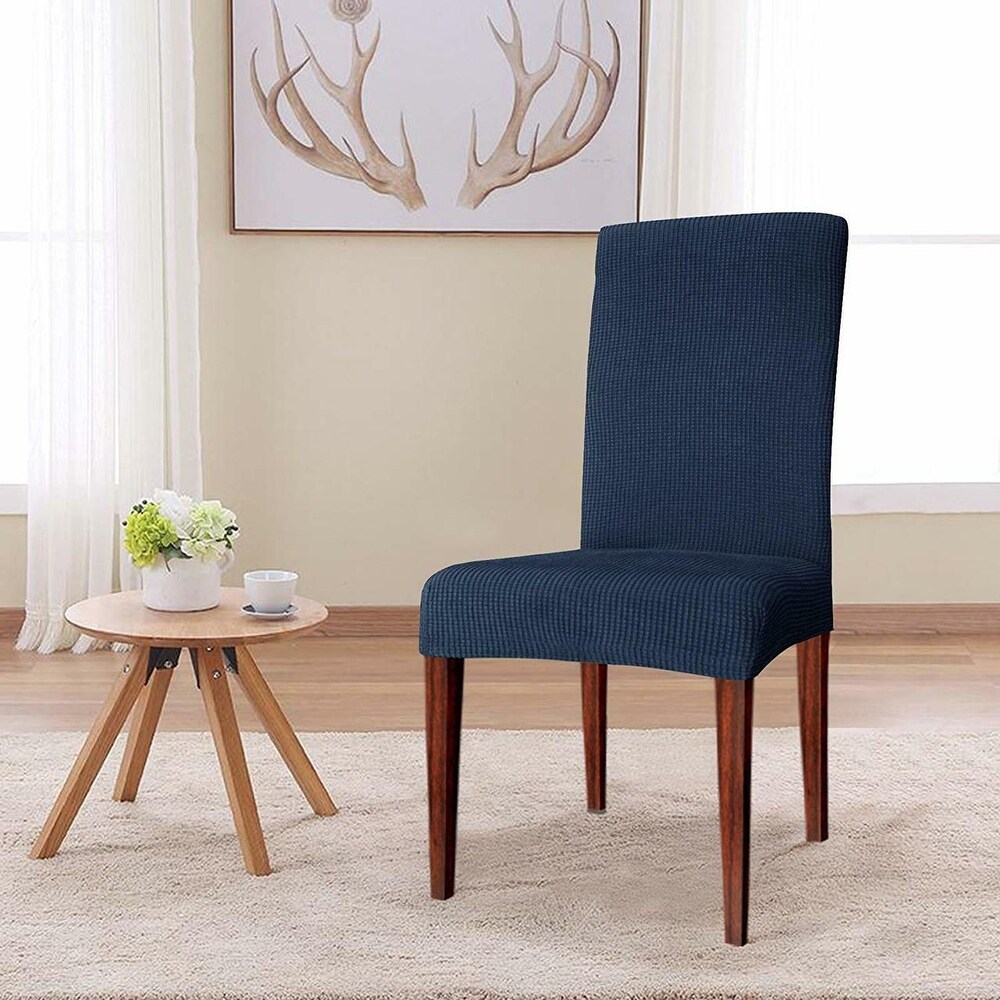 Enova Home Elegant Knitting Jacquard Box Cushion Dining Chair Slipcover