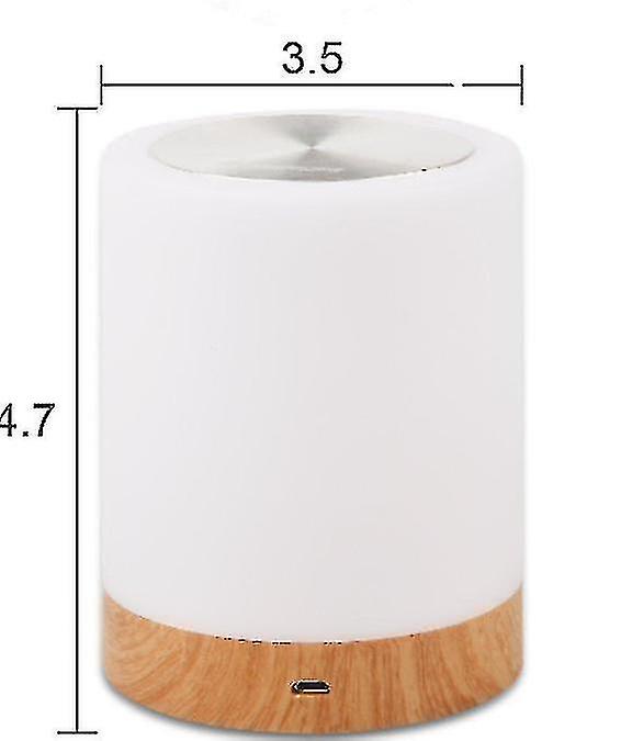 Dimmable Led Colorful Creative Wood Grain Rechargeable Bedside Table Lamp