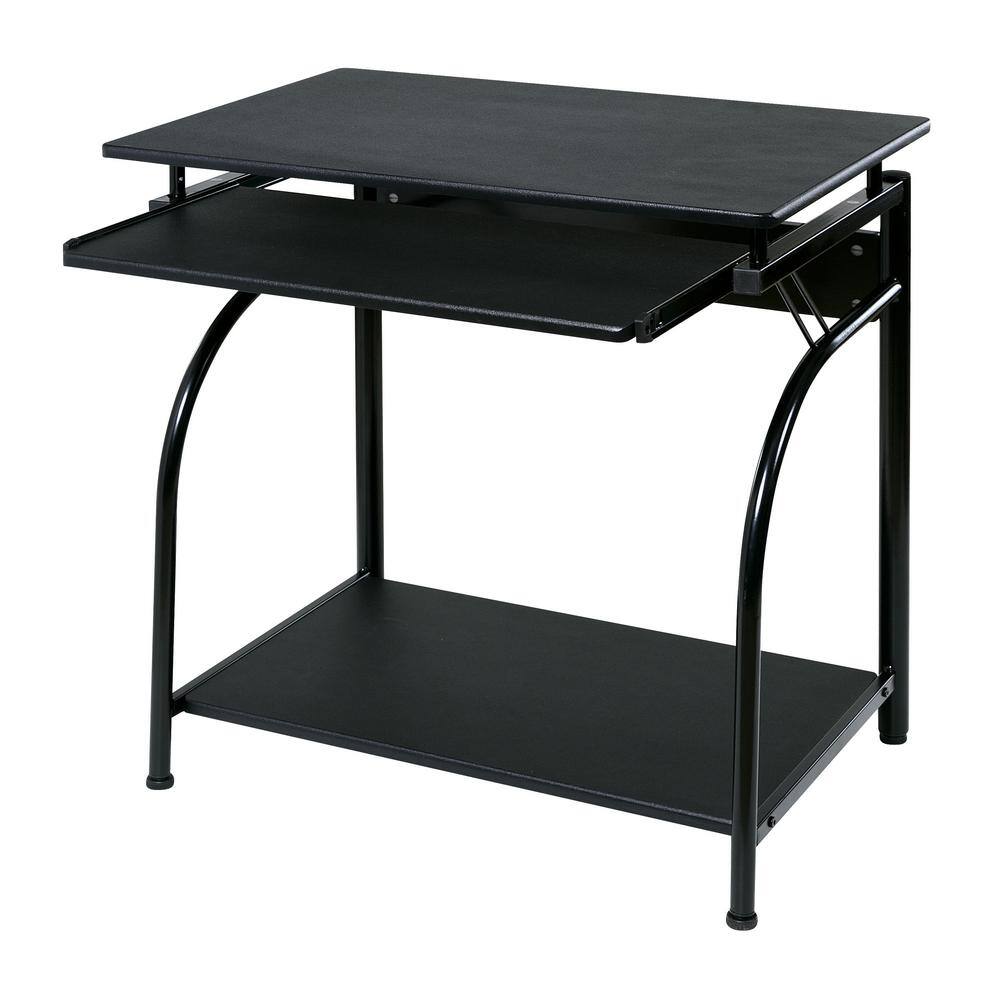 OneSpace 30 in. Rectangular Black Computer Desk with Keyboard Tray 50-1001