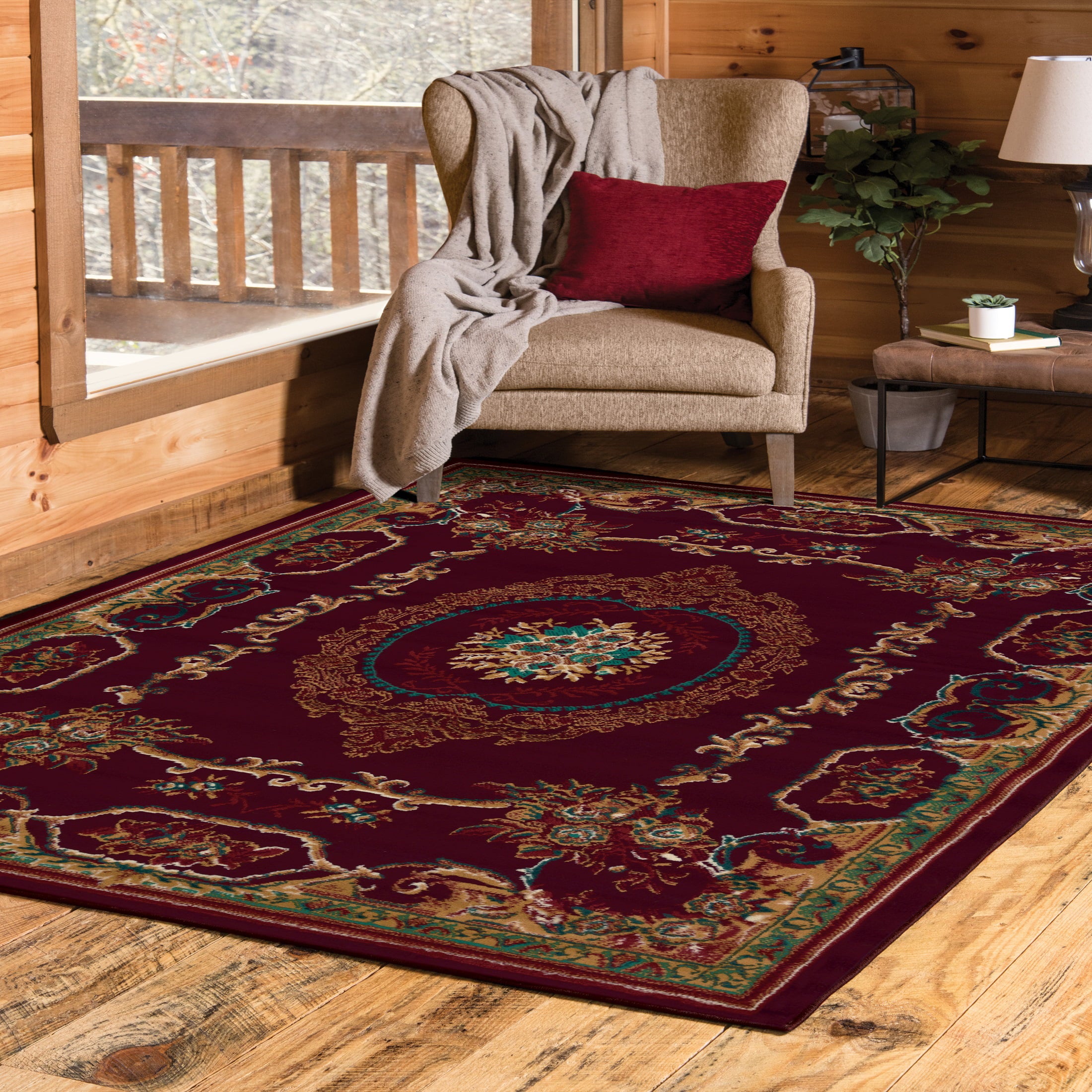 United Weavers Brunswick Becca Accent Rug, Border Pattern, Burgundy, 1'10