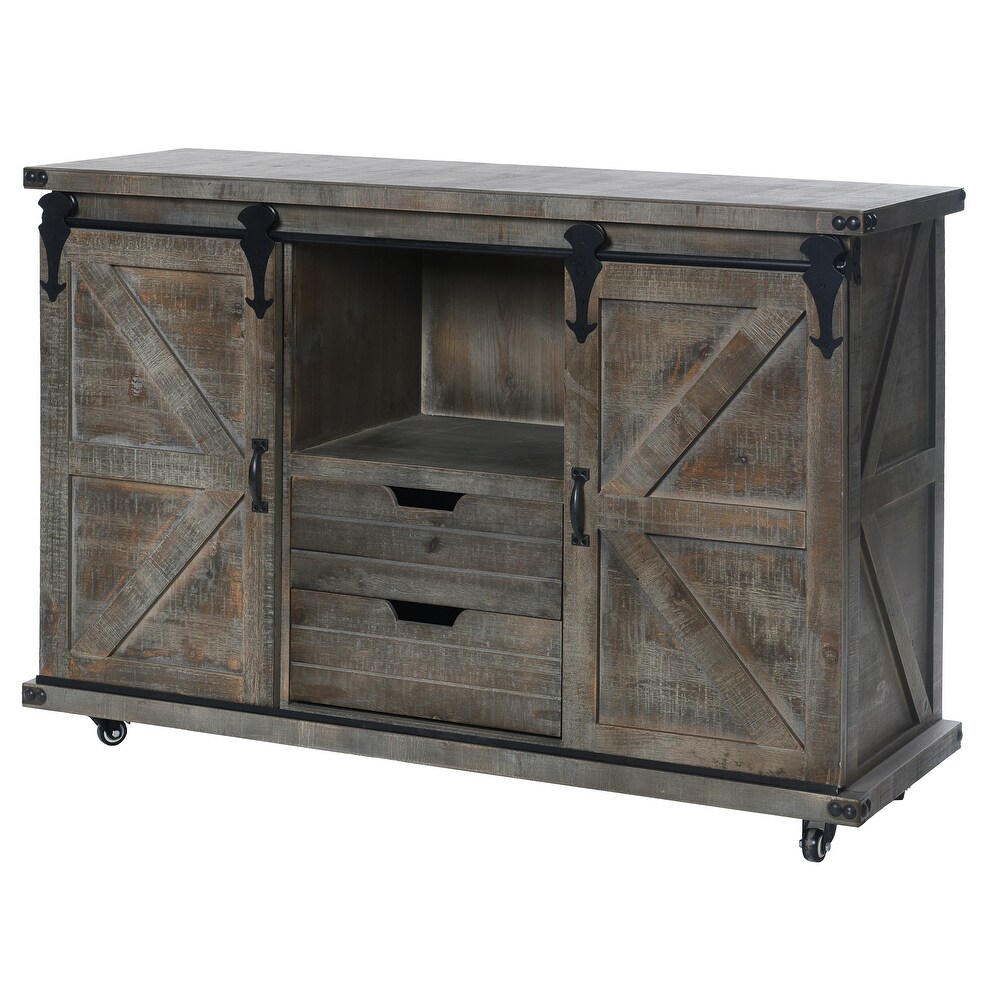 StyleCraft Presley 2 Door Driftwood Grey and Open Center Cabinet