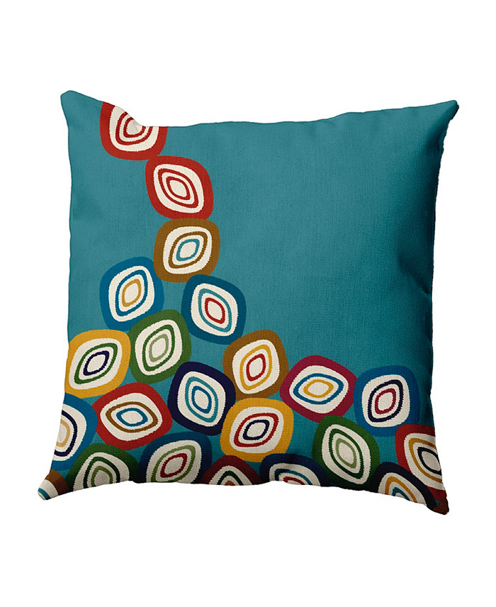 E by Design 16 Inch Teal Decorative Abstract Throw Pillow