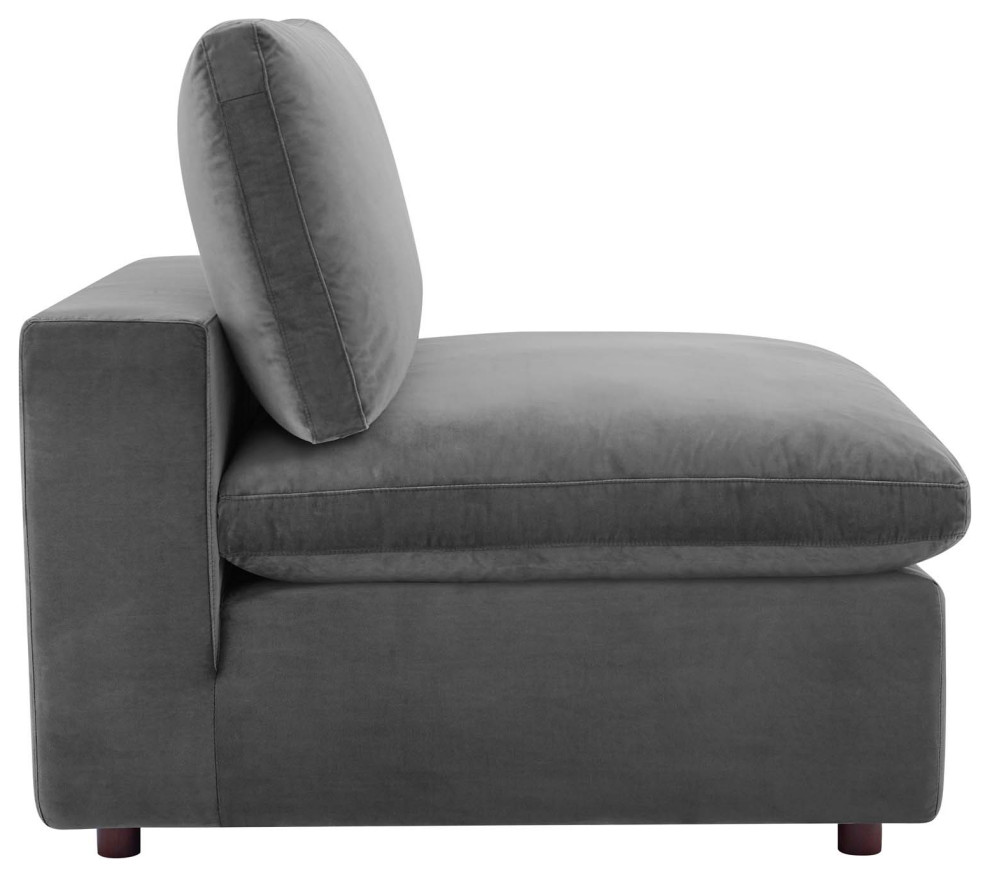 Commix Down Filled Overstuffed Performance Velvet 3 Seater Sofa   Transitional   Sofas   by Beyond Design  ampMore  Houzz