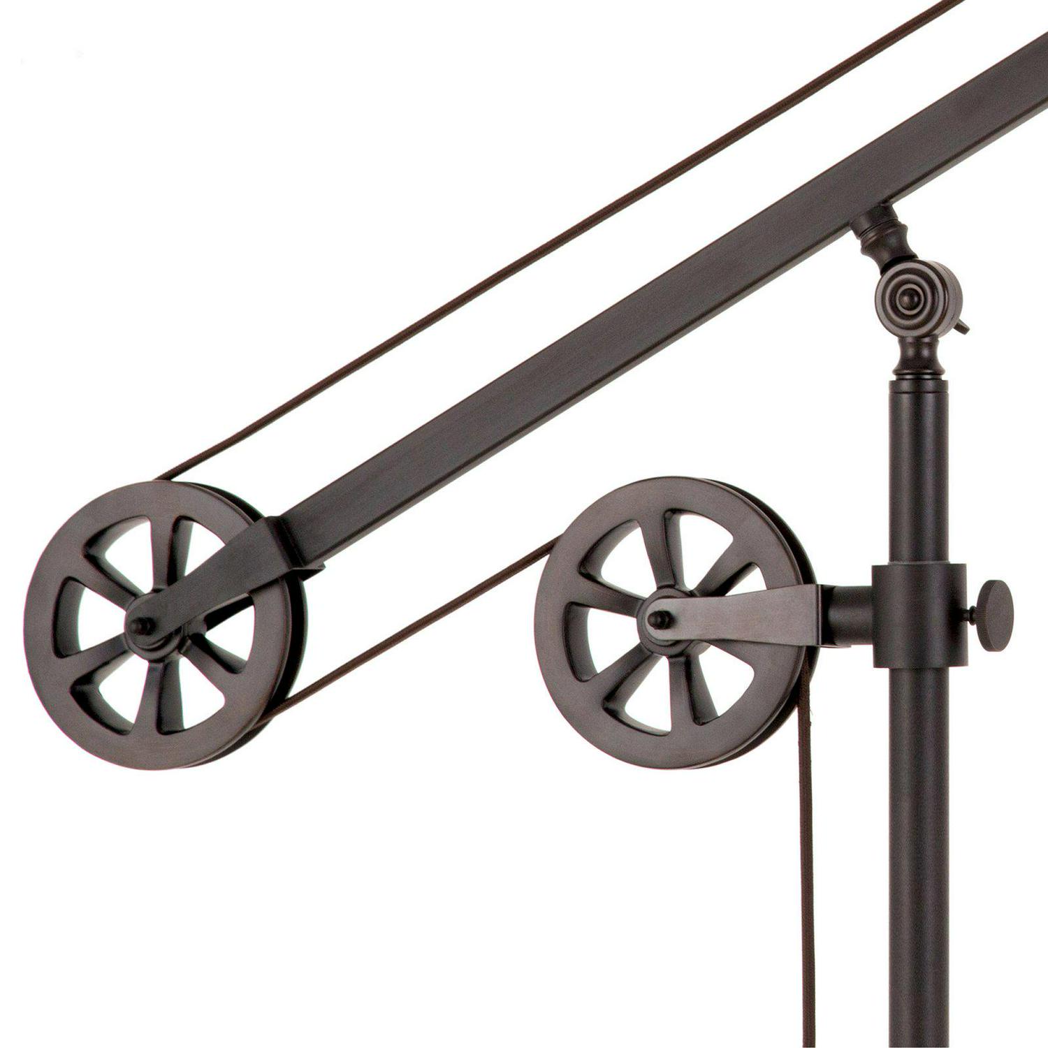 EvelynandZoe Traditional Metal Table Lamp with Pulley System