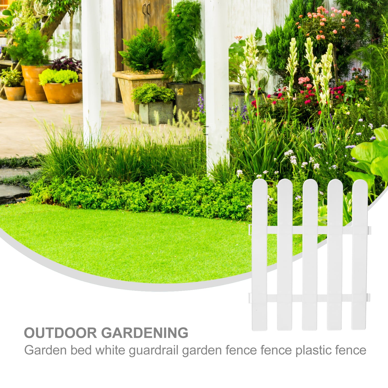 NUOLUX Fence Garden Plastic Edging Picket Border Patio Flower Bed Christmas Tree Barrier Panels Fairy