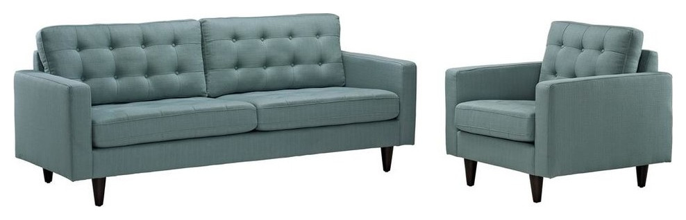 Empress Armchair and Sofa  Set of 2   Midcentury   Living Room Furniture Sets   by Timeout PRO  Houzz