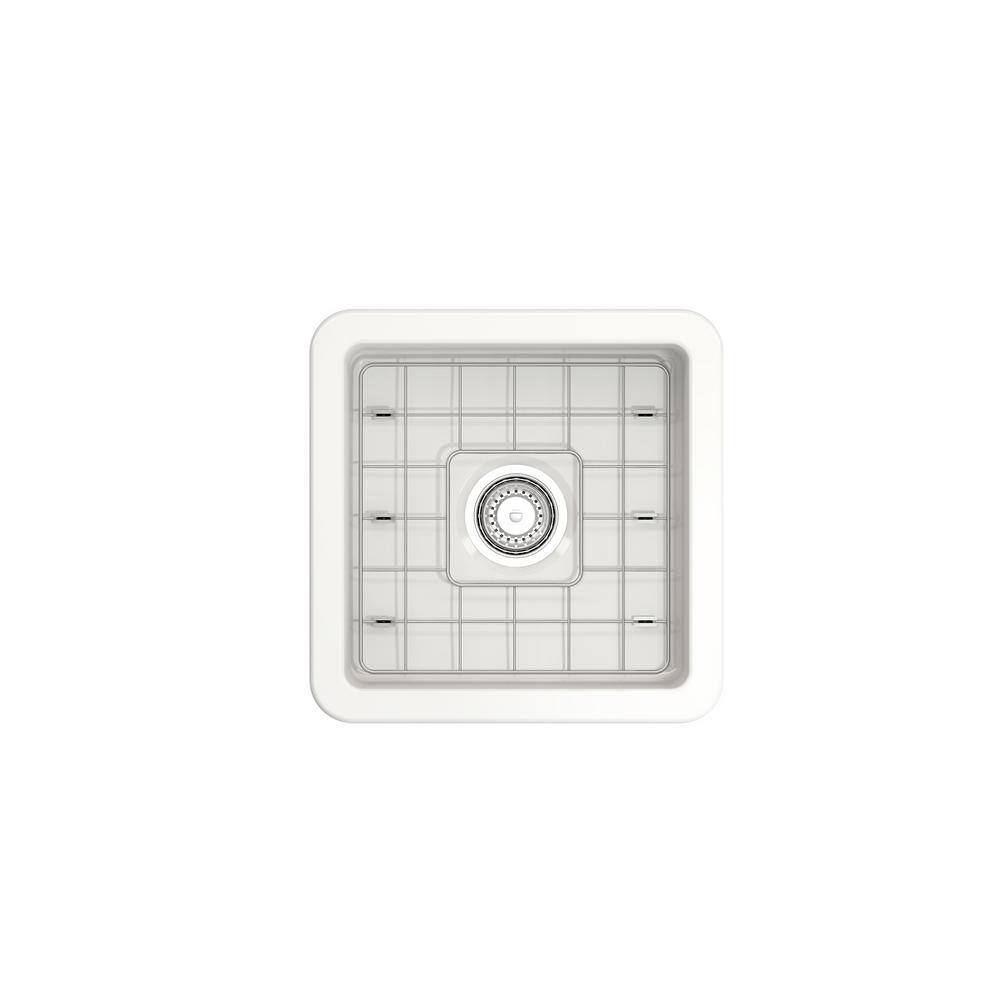 BOCCHI Sotto White Fireclay 18 in. Single Bowl Undermount Kitchen Sink with Cutting Board 1359-001-KIT1