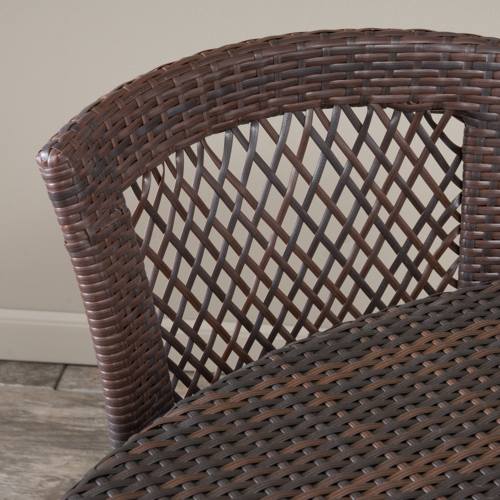 Perry Outdoor 3pc Multibrown Wicker Bistro Set