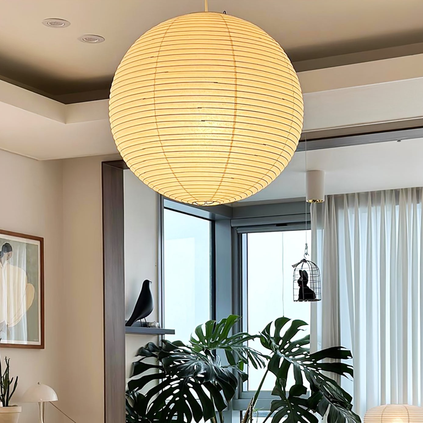 Washi Paper Round Series Pendant Lamp