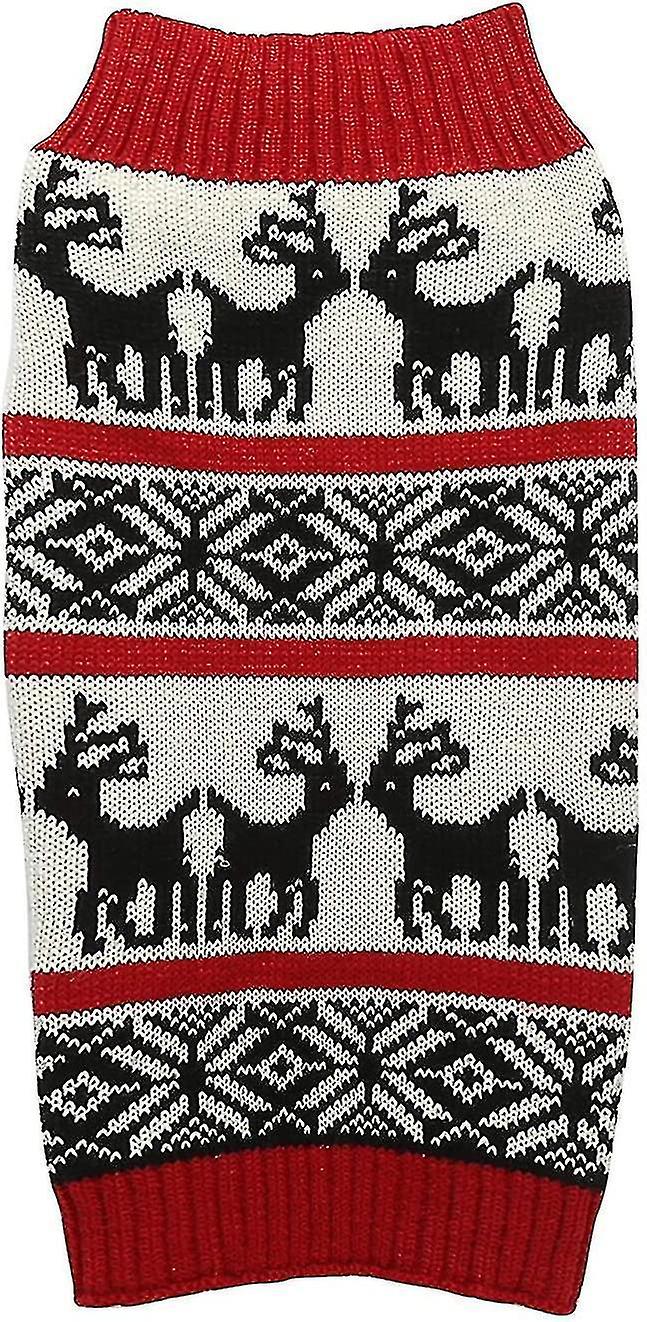 Dog Reindeer Holiday Pet Clothes Sweater For Dogs Puppy Kitten Cats， Classic Red， Autumn Winter Warm