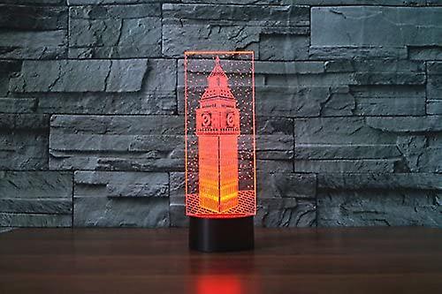 3d Big Ben Night Light 7 Color Change Led Table Desk Lamp Acrylic Flat Abs Base Usb Charger Home Toy Brithday Xmas Kid Children Gift