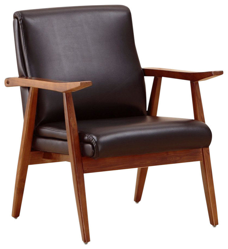 Manhattan Comfort ArchDuke Faux Leather Accent Chair   Midcentury   Armchairs And Accent Chairs   by Manhattan Comfort  Houzz